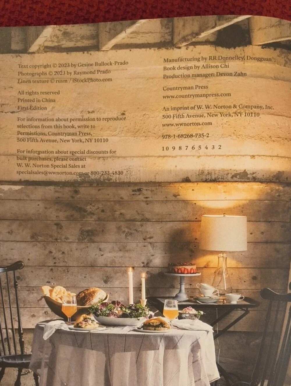 My Vermont Table Cookbook By Gesine Bullock Prado Hardcover NWT